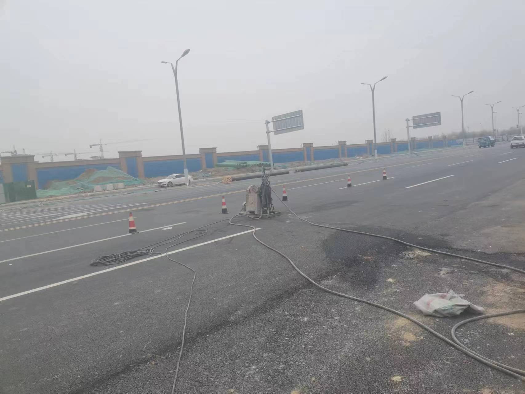 净潭乡马路注浆